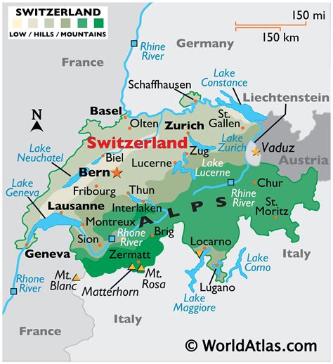 Map of Switzerland .